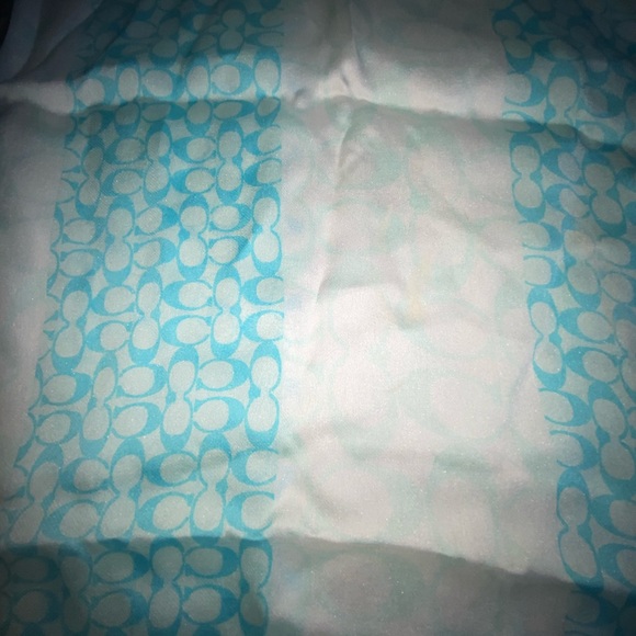 Coach blue and white scarf - Picture 5 of 8
